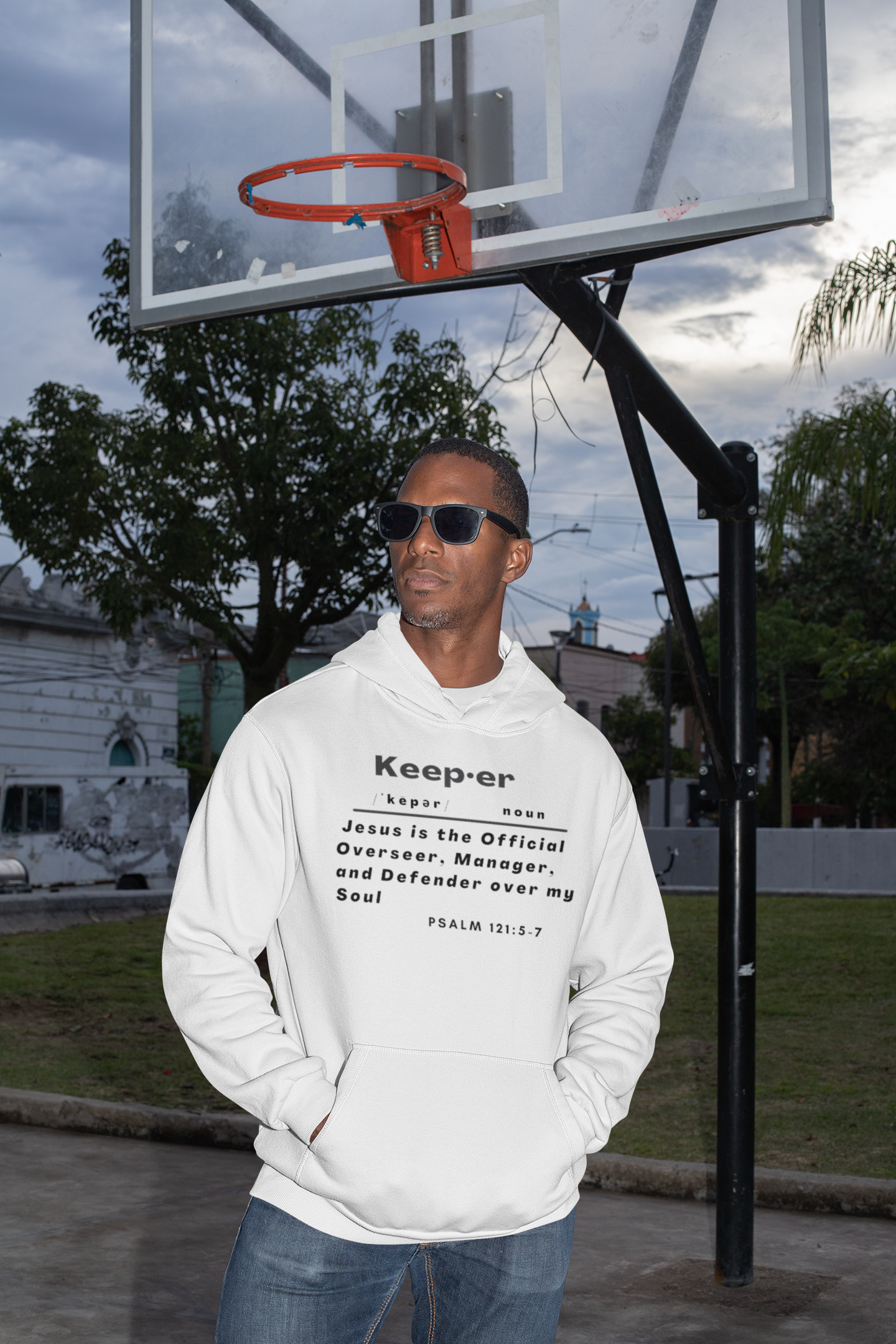 White Definition long sleeve 2 pocket hoodie